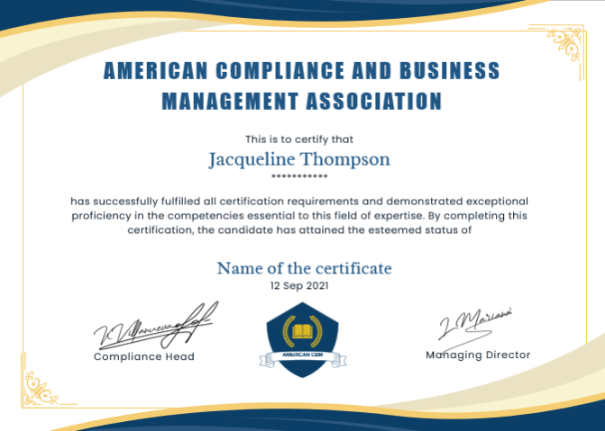 Globally recognized KYC certification – IR-KAM by American CBM